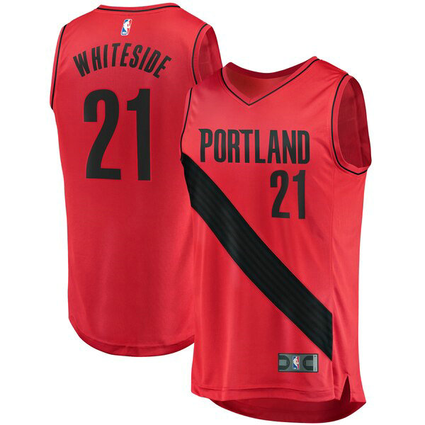 Maillot nba Portland Trail Blazers Statement Edition Homme Hassan Whiteside 21 Rouge